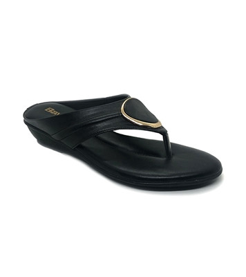 Bay Ladies Open Flat Sandal Black