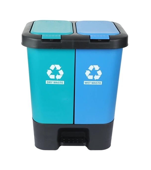 Twin Paddle Bin 20L Tulip Green & Royal Blue.