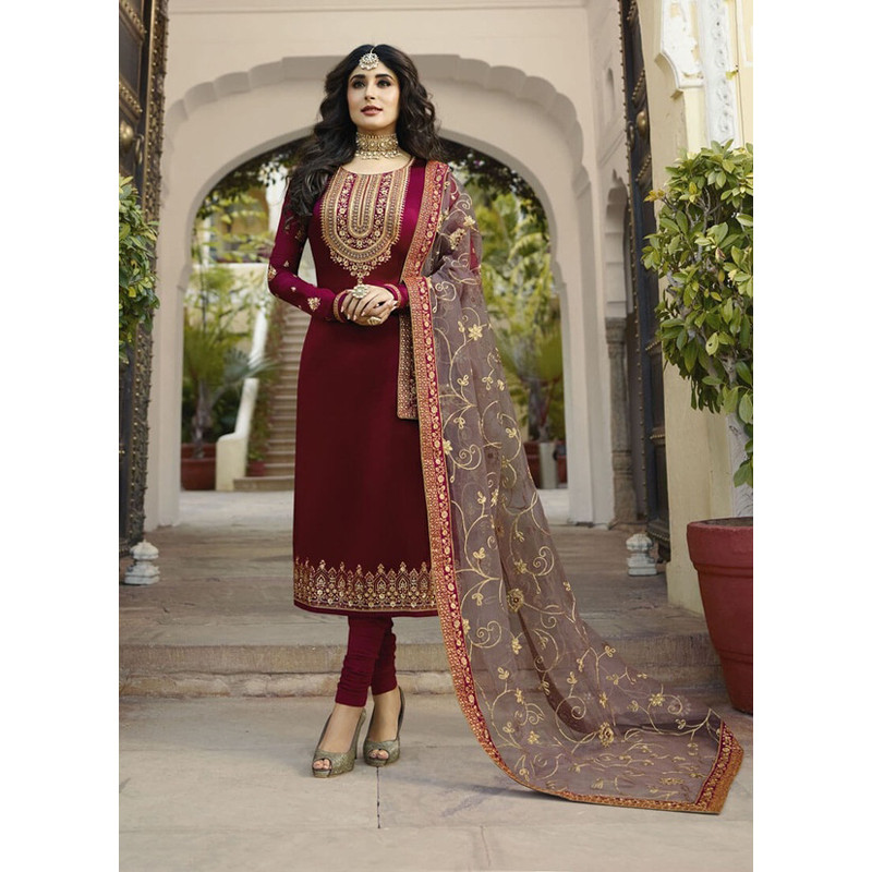 New Georgeious Indian Three Piece Weightless Georgette Shalwar Kameez. Party/Wedding Wear for Women with Embroidery Work Semi-Stitched