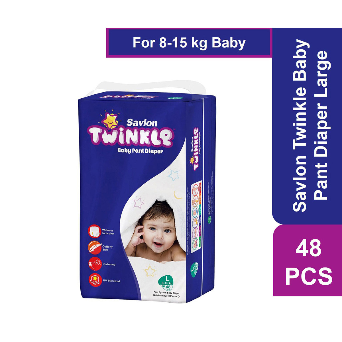 Savlon Twinkle Baby Pant Diaper Large 48 pcs