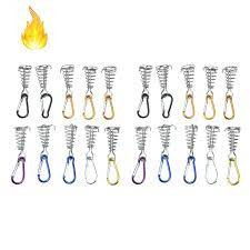 20x Spiral Shaped Spring Octopus Deck Peg with Carabiner Hooks Durable Rope Buckle Tent Hooks Board Pegs