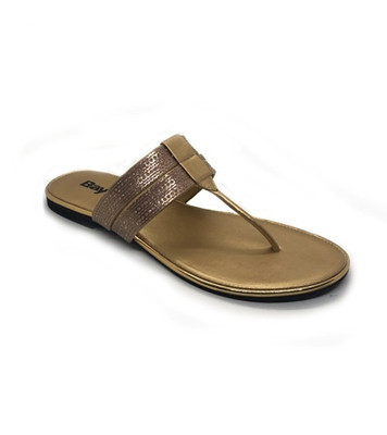 Bay Ladies Open Flat Sandal Golden