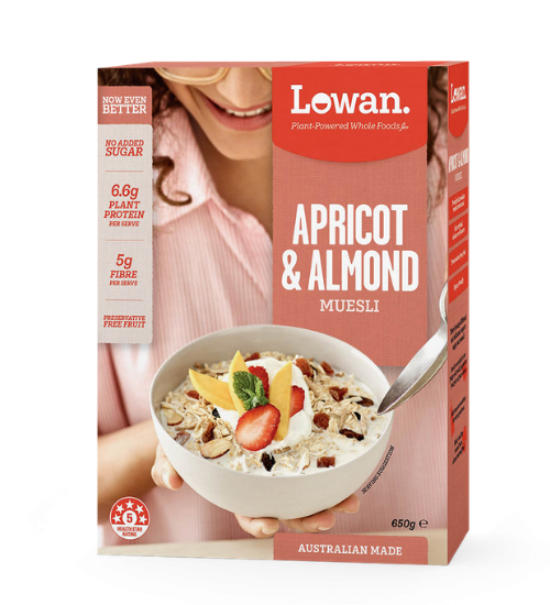 Lowan apricot and almond muesli 650gm