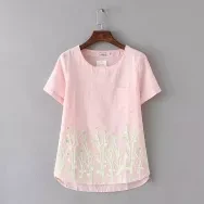 Pink tops ladies short sleeve casual girl's print new t-shirt