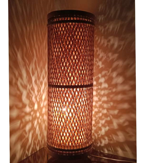 Eco Friendly Bamboo Made Round Shaped Floor Lampshaded