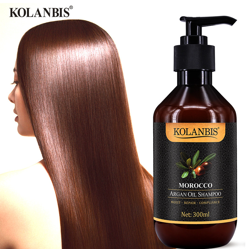 KOLANBIS Organic Argan Oil Moroccan Natural Shampoo Sulfate Free Volumizing & Moisturizing for Damaged, Dry, Curly or Frizzy Hair Men and Women