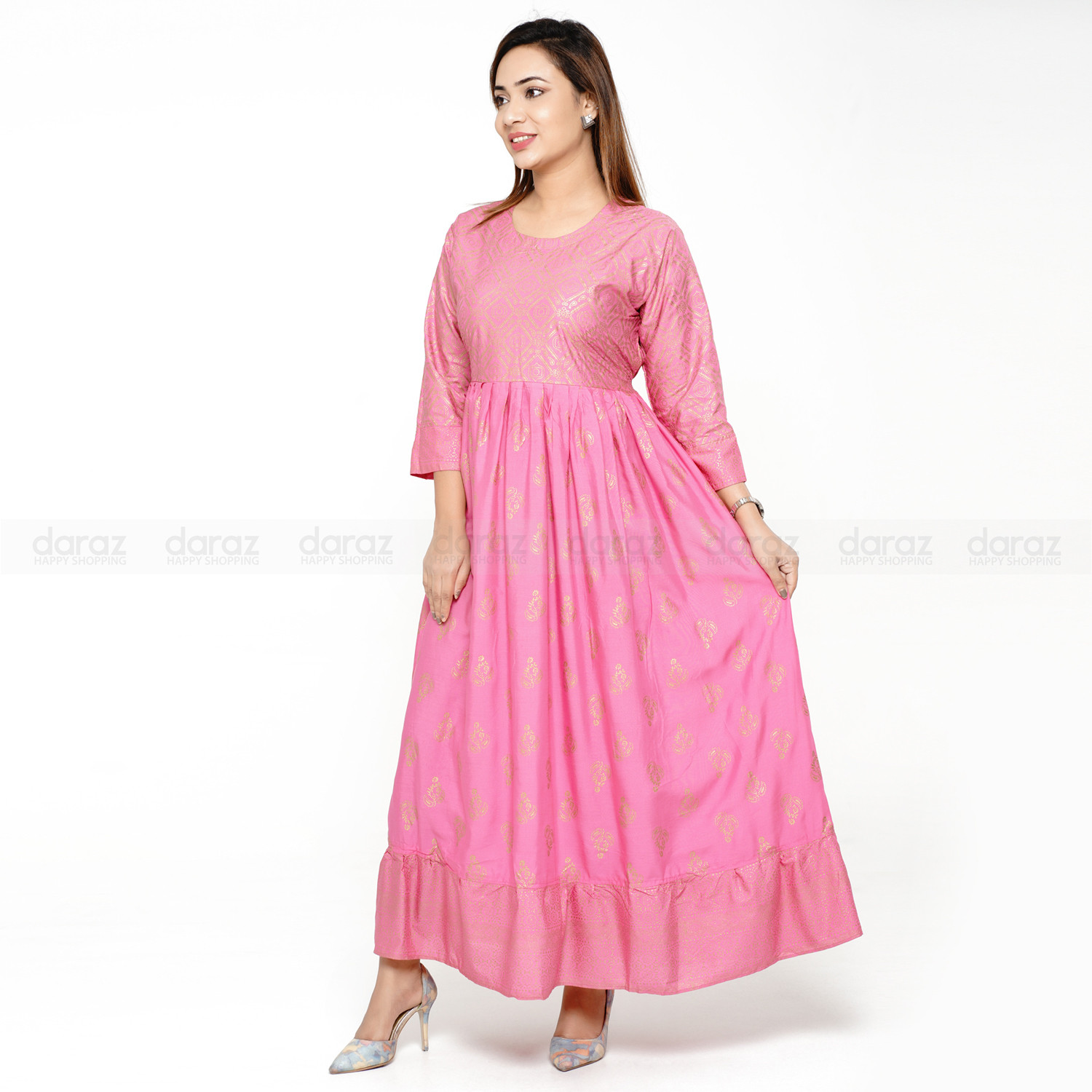 Latest Designed, High Quality Cotton Fabric, Exclusive, Fashionable, Stylish and Comfortable, Gown one pcs for Women