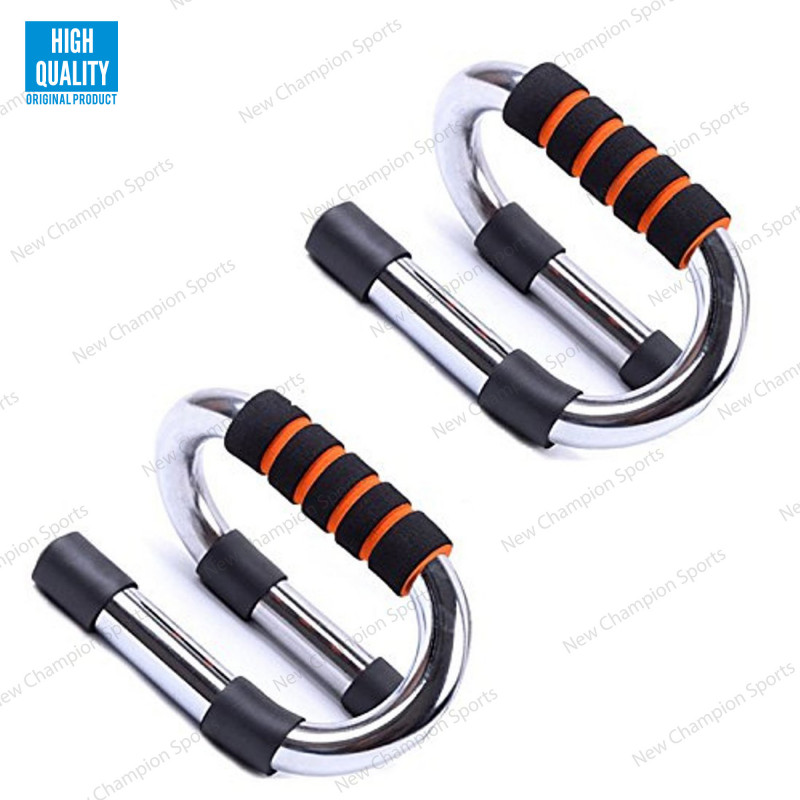 Fitness Push up Bar Stands Pushup Chest Bar Strong Chrome Steel Pushup Stands with Comfortable Foam Grip and Non-Slip Bars