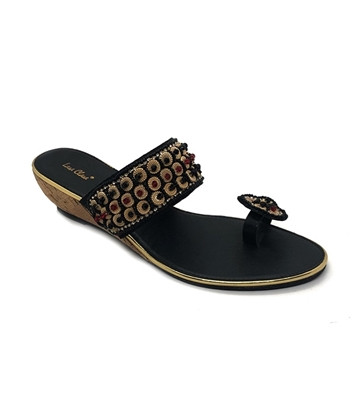 Bay Ladies Open Flat Sandal Black