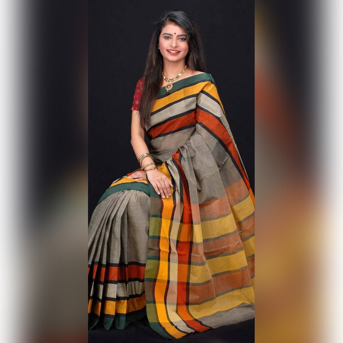 TangailNew Design Tater Gas Cotton Suti Saree for Women