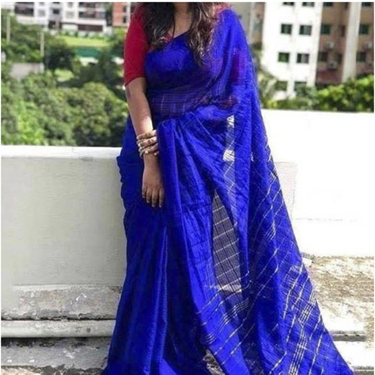 Jhum Saree for Women's (Blue color)