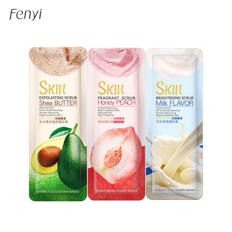 Fenyi Honey Peach, Shea Butter , Milk Body Scrub Mini 3g One Pcs