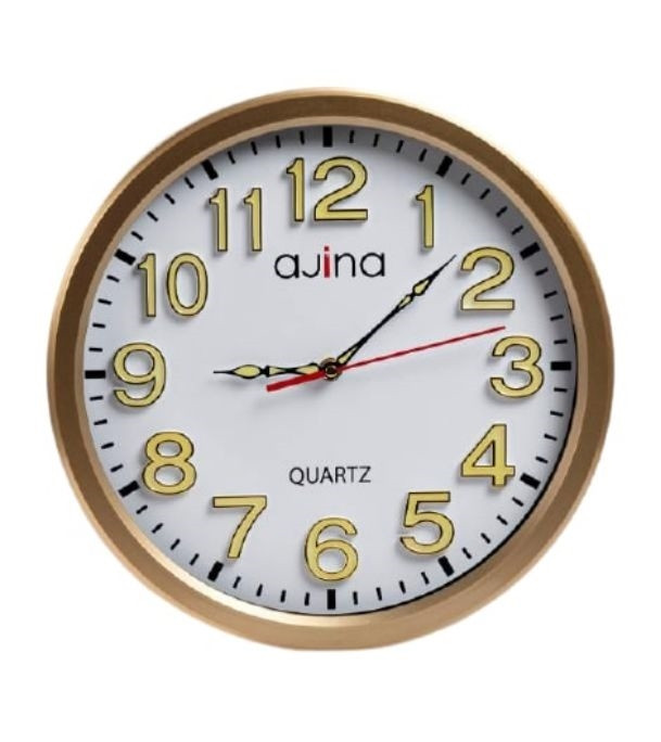 Ajina Jordi Wall Clock Round With Digit Golden Brand: Ajina