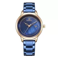 NAVIFORCE  Royal Blue Stainless Steel Analog Watch For Women - RoseGold & Royal Blue