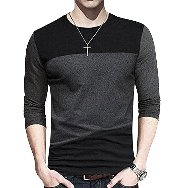 Black & Ass Cotton Full Sleeve Casual T-shirt For Men