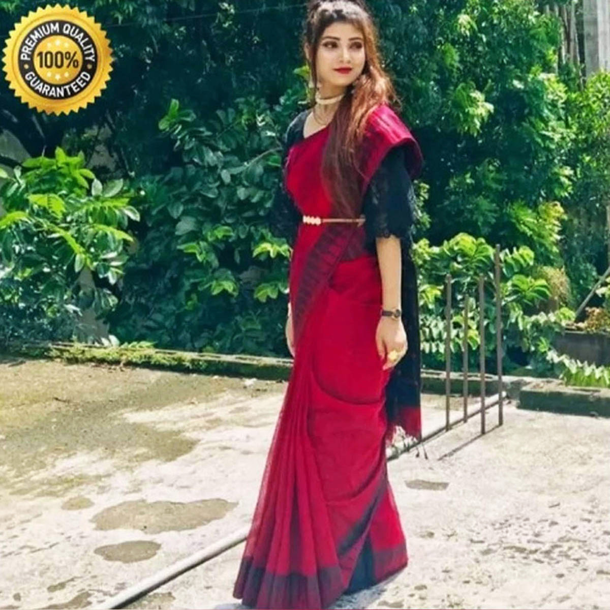 Eye Catching Collection Fashionable Dhupiyan Silk Saree With Tempol Work (ধুপিয়ান সিল্ক টেম্পল শাড়ি) Without Boluse Piece For Women