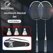 Outtobe Badminton Racket 6PCS Badminton Racket Set Sports Fitness Rackets Professional Iron Alloy Badminton Racket Sturdy Rackets Shock Absorption Racket High Tension Racquet with Carrying Bag & 3 Shu