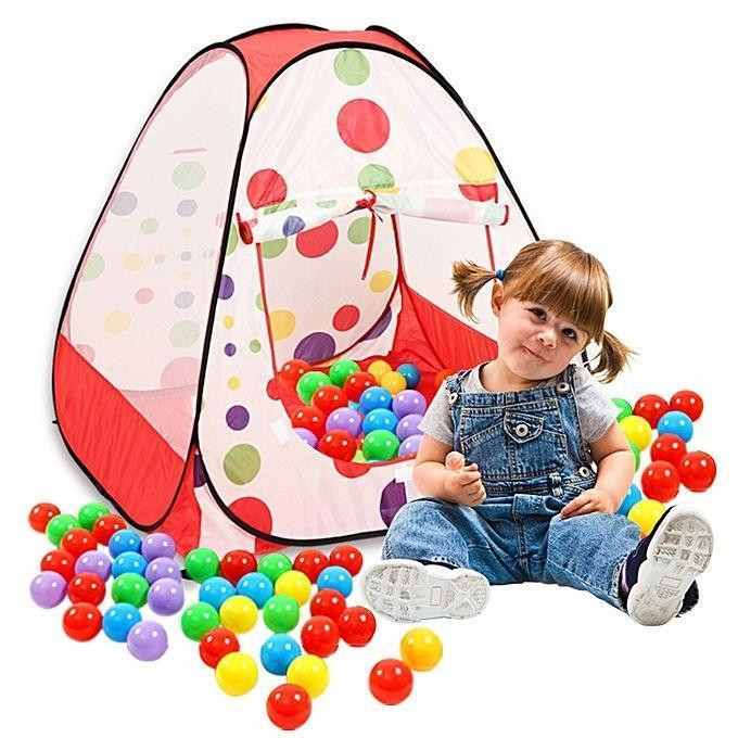 Tent Play House With 50 Balls- White and Red