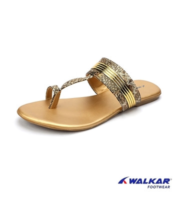 Walkar Ladies Sandal Golden