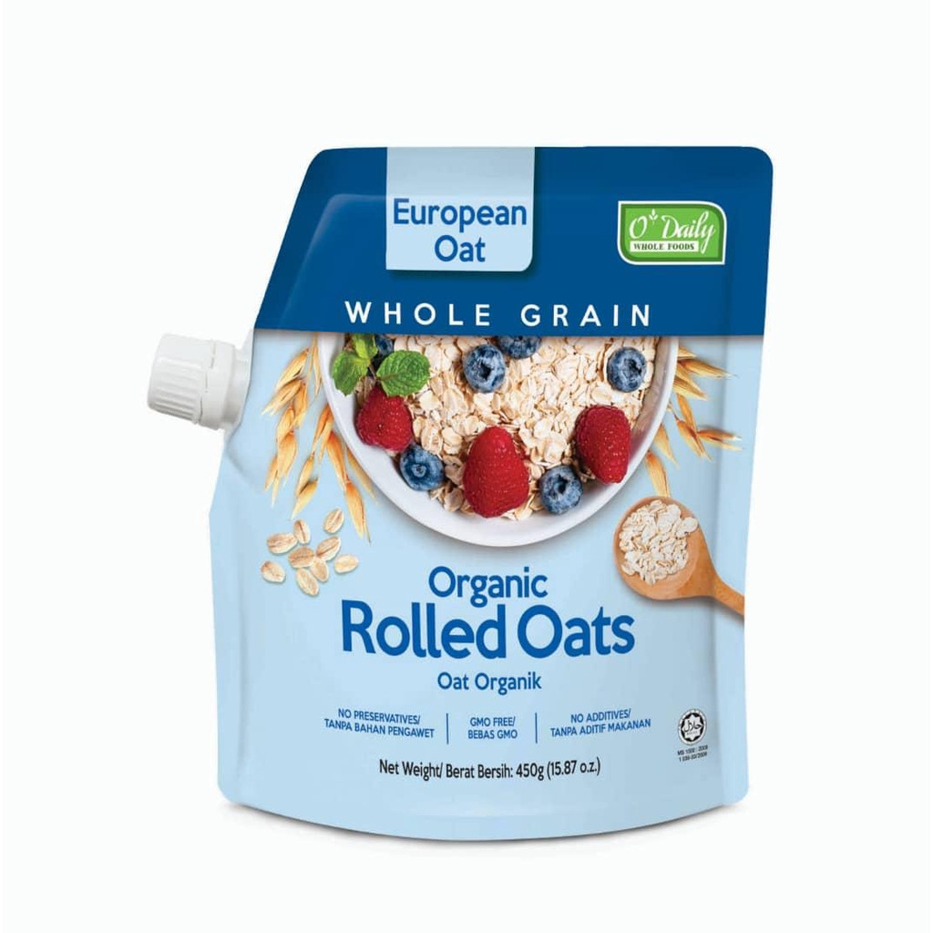 O'DAILY ORGANIC ROLLED OATS / O'DAILY ORGANIC INSTANT OATS (EUROPEAN OAT) 450G