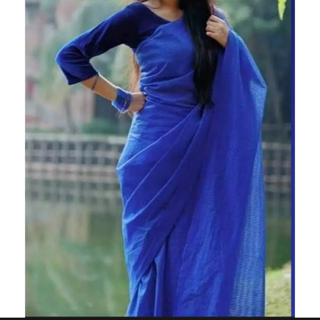 Moslin Than Saree for Womens-Panaful color