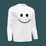 Smile Emoji White Long Sleeve T-Shirt