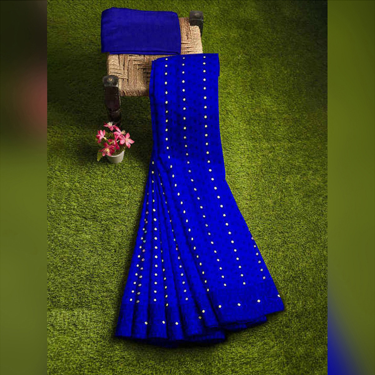 Blue Color Jamdani Premium Quality Saree for Woman