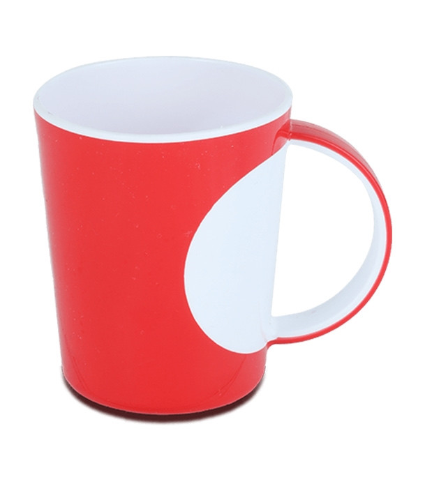 Two Color Tea Mug White & Red