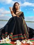 Luxurious Collection With Gorgeous Design Half Silk Handloom Tangail Saree For Women -