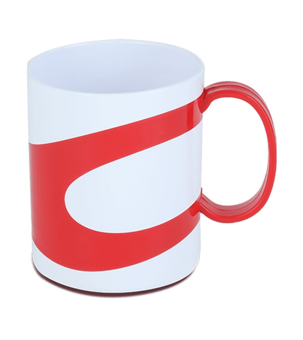 Two Color Canton Mug White & Red 350 ML