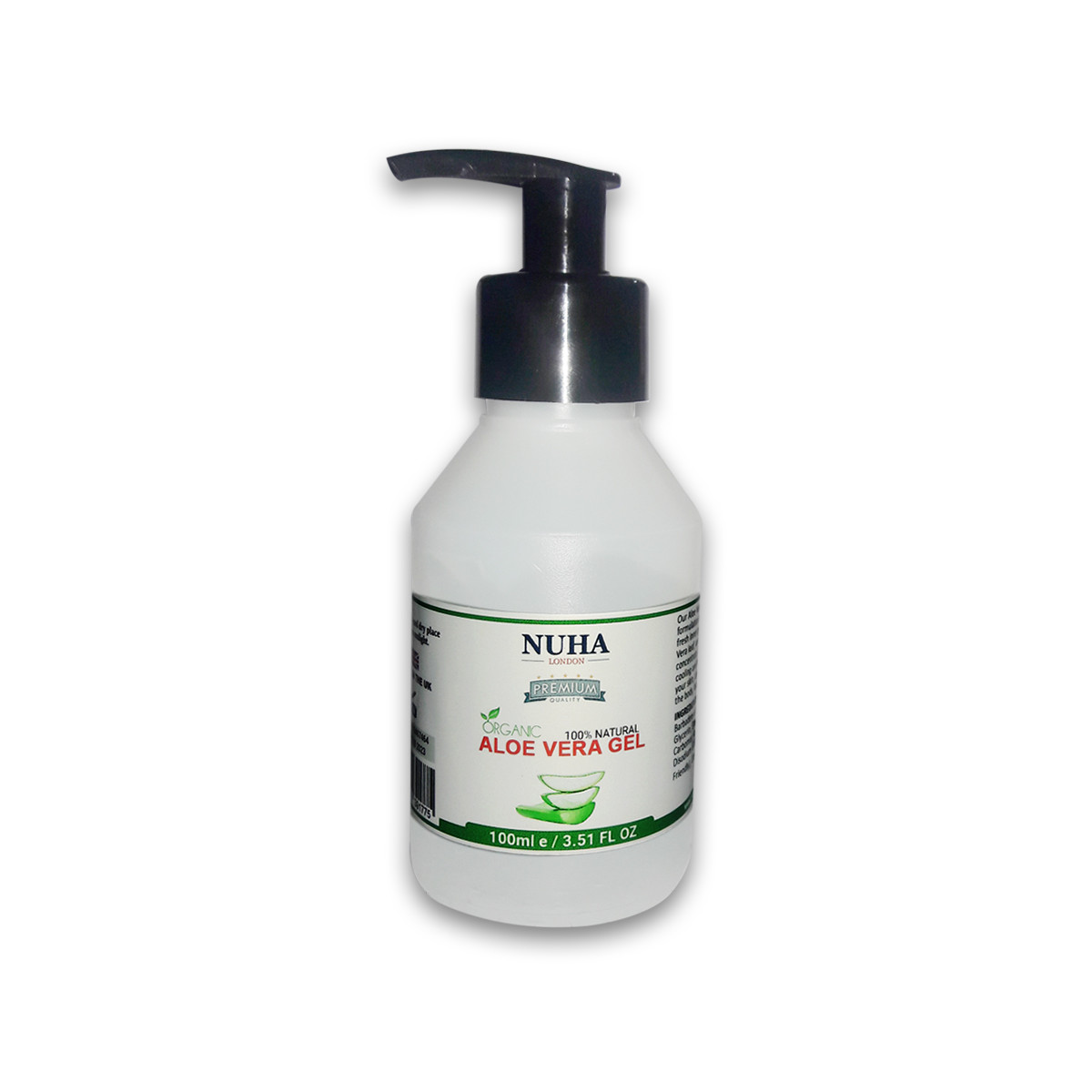 Nuha Organic Aloe Vera Gel 100ml - Made in UK