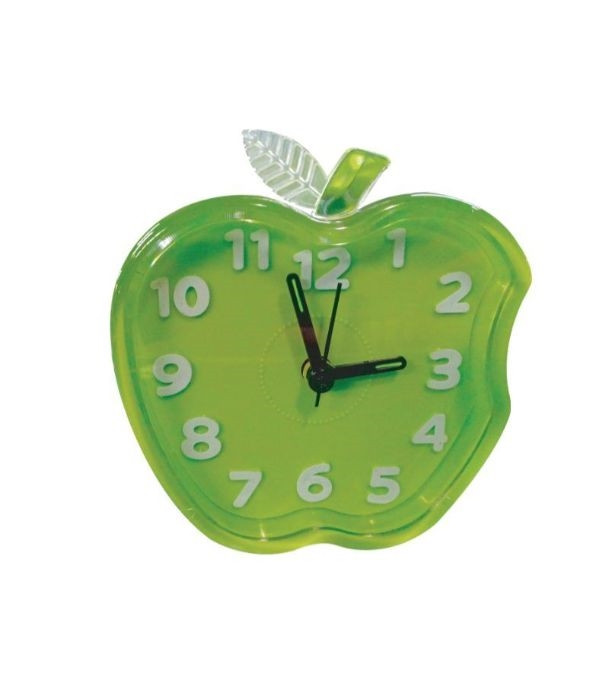 Apple Table Clock -Small Green Digit White Brand: Ajina