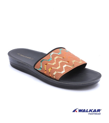 Walkar Ladies Sandal Navy Brown