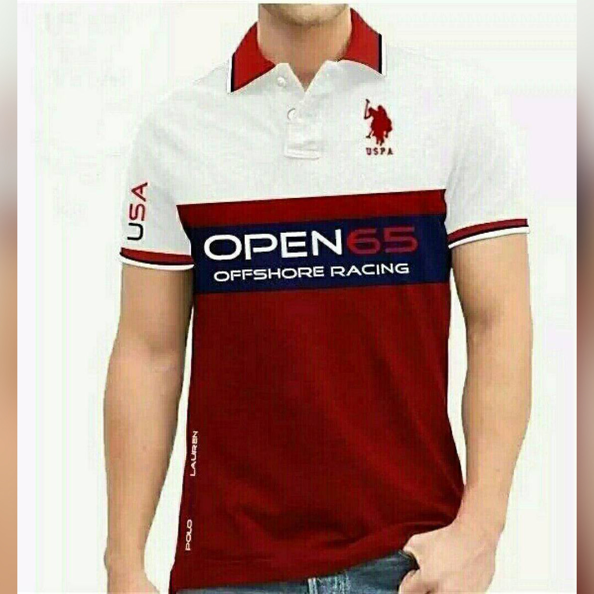 OPEN 65 Cotton Polo T-shirt for Men