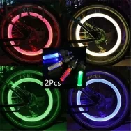 2PCS Bicycle Car LED Neon Tire Wheel Gas Nozzle Valve Glow Stick Light For Bike/Car/Motorbike