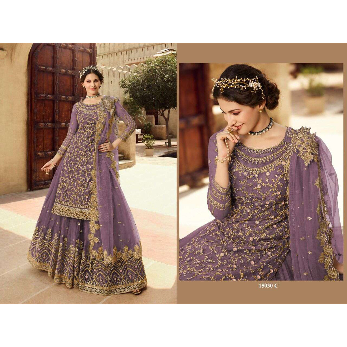 Party Gown- Weightless Georgette Semi Stitched Heavy Soft Dress Best Quality Embroidery Work With Anarkali Gown For Girl And Women