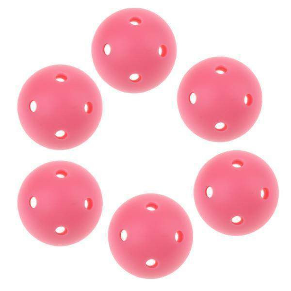 2x6 Pieces Perforated Golf Balls Indoor Home Practice Training Golf Ball Pink