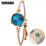 badgeSKMEI Women Watch Fashion Bracelet Quartz Watch Stainless Steel Waterproof Watch For Women 1805