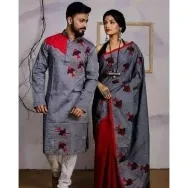 Stylish & fashionable New Matching best /Couple Dress/ For Men & Women /Saree Panjabi/ (Combo Set))