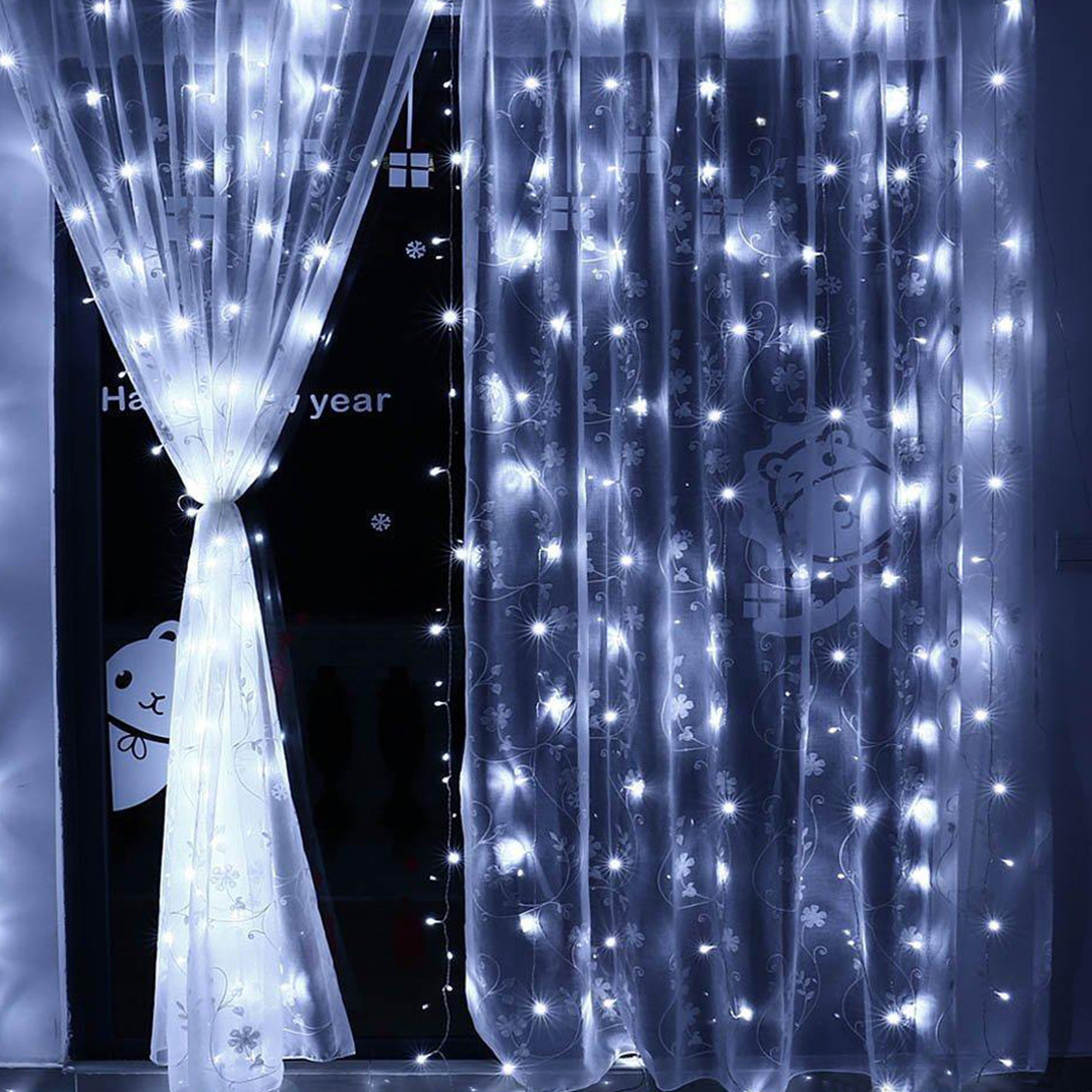 8 Modes 33 Feet 100 LED String Fairy Lights - - WHITE