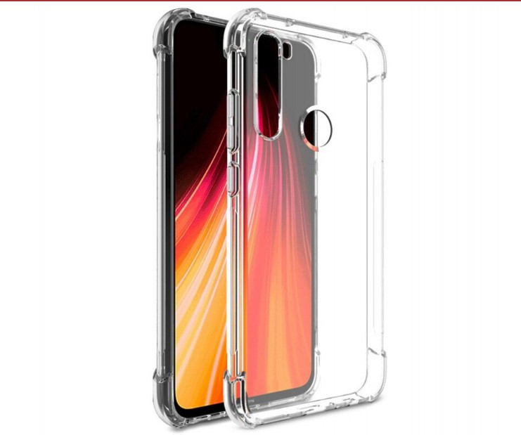 For Xiaomi Redmi Note 8 ultra Slim Transparent anti shock side bumper corner 4D Crystal clear camera cutting cover