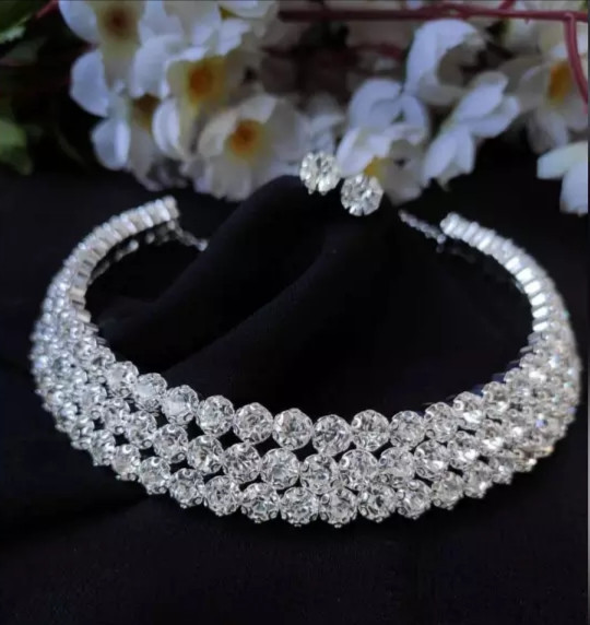 White Stone Jewelry Set For Women