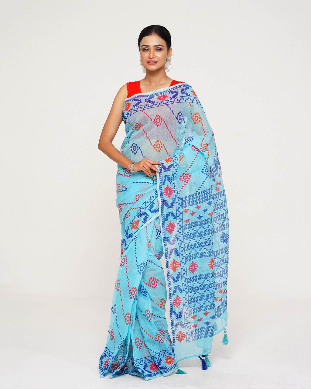 Stylish and Comfortable New Skin Print Half Silk saree For Women