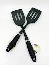 Silicone Non Stick Spoon- Black - 2 Pcs