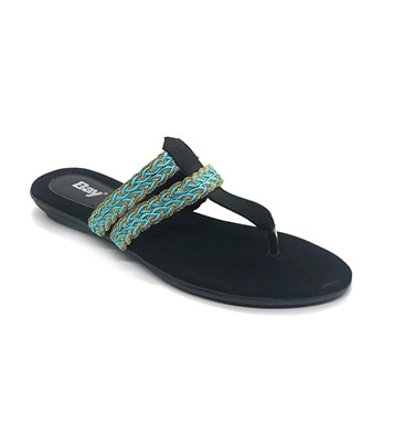 Bay Ladies Open Flat Sandal Black