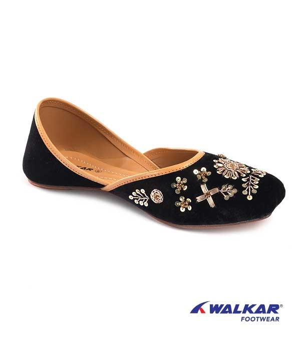 Walkar Ladies Jutti Black Brand: Walkar