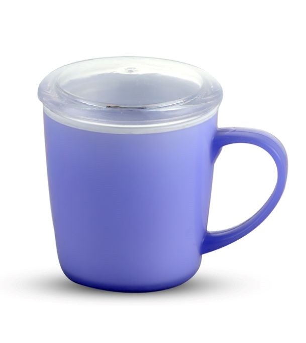 Paris Mug 350 ML With Lid-White & Tr Purple