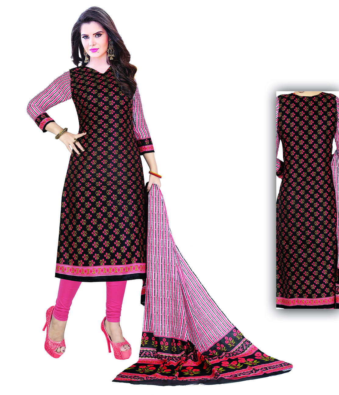 Orbit Rajpori Cotton Unstitch Salwar Kameez Dupatta - 3 Piece