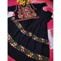 New (1piece) China Linen exclusive designed long Gown kurti different koti, Gown long kurti For Stylish Women / Girls