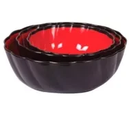 alhd Bakul Bowl 3 Pcs Set Red & Black